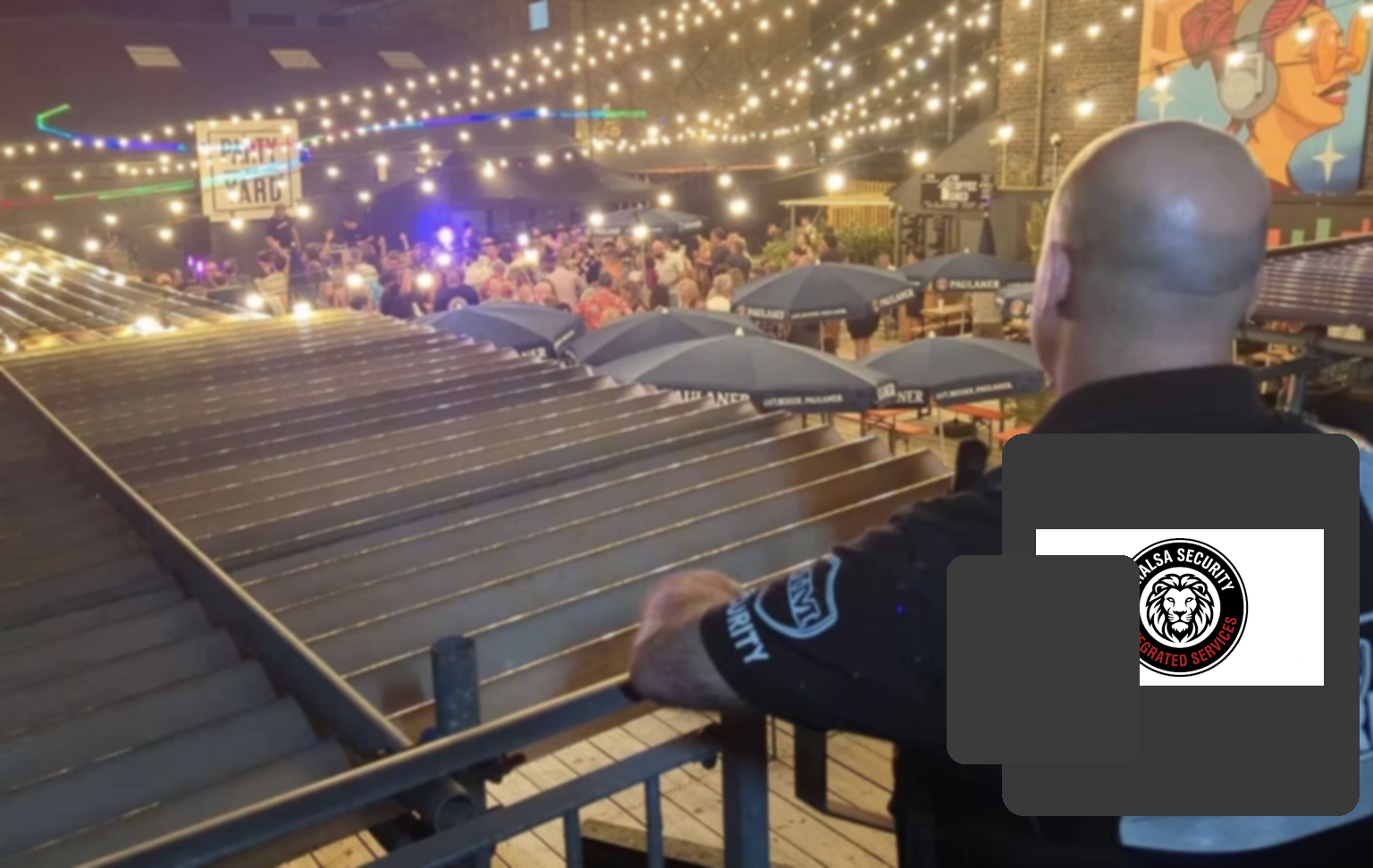 Security officer monitoring a venue